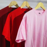 Kaos Polos Lengan Pendek Merah Pria dan Wanita Cotton Combed 30s