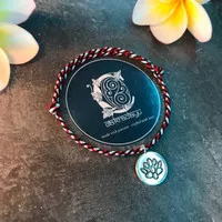 Gelang Tridatu Liontin Bunga Teratai Lotus Silver asli khas Bali