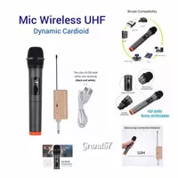 Mic wireless UHF microphone genggang receiver karaoke podium handheld