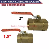 STOP KRAN Kuningan SOLIGEN 1 1/2  / BALL VALVE Keran Air 1.5 inch