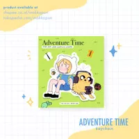 MOKKAPUN | Ganci Keychain Kartun Adventure Time Finn and Jake - akrilik PUTIH, ganci BIASA