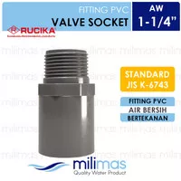 Rucika Wavin - Valve Socket / Sok Drat Luar 1-1/4 Inch (1.25) PVC AW