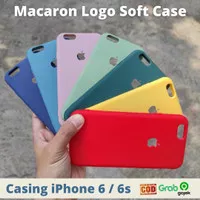 Softcase iPhone 6 dan 6s Silikon Warna Premium Macaron Logo Apple - Hijau Muda