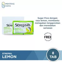 Strepsils Sugar Free Lemon Flavor Sachet - Permen Pelega Tenggorokan