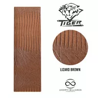 Tiger Lizard Embossed Leather Wrap Brown