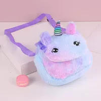 Tas Fashion Unicorn Bulu Persegi Tas Anak Impor Tas Selempang Cantik