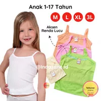 Kaos Dalam Anak Cewek TK - SD dan Balita Warna / Singlet Aksen Renda
