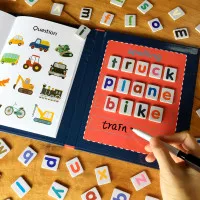magnetic spelling words game - learn and write alphabet book