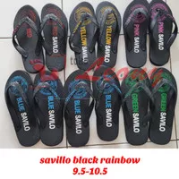 Sandal jepit merk savillo black rainbow by swallow size 9,5-10,5