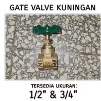 Gate valve 1/2 3/4 inch stop kran gagang bulat putar kuningan