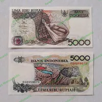 Cetakan Pertama Uang Kuno 5000 Rupiah Sasando Tahun 1992 / 1992 UNC