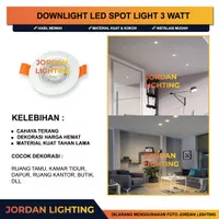 Lampu Plafon Downlight Spotlight LED 3 Watt 3W Kuning Warm/White Putih