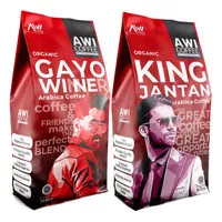 AWI COFFEE Kopi King Jantan Peaberry 250gr + Kopi Gayo Wine 250 gr