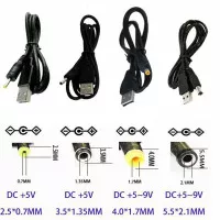 Kabel Adapter Converter USB Port to 2.5 3.5 4.0 5.5mm 5V DC - Hitam