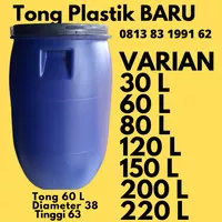 Drum Air / 60 L Liter Baru / Tong Sampah / Tong Biru Tebal