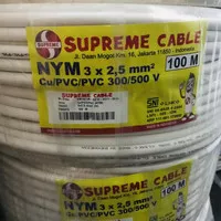 Kabel SUPREME NYM Kawat tembaga 3x2.5 3x2,5 mm 100 meter 100M Putih