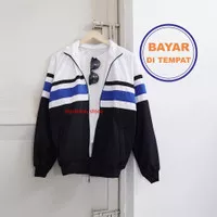 Jaket Tracktop Casual Premium Best Seller white blue black realpict