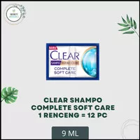 CLEAR SHAMPO COMPLETE SOFT CARE RENCENG 12 SACHET 9ML MURAH !