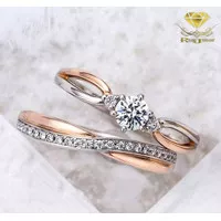 Cincin Kawin Couple Emas Berlian Eropa ASLI ORI 100% Tunangan Nikah H2