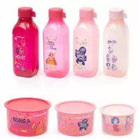 Murah Tupperware Paket Eco Bottle Square 500ml (4) + Power Canister(3)