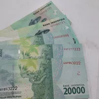 Uang Rupiah 20000 nomor seri cantik triple
