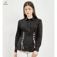 Long Sleeve Lace Tie Up Shirt