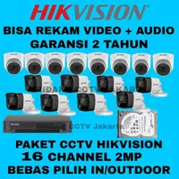 PAKET CCTV HIKVISION 16CH FULL HD 2MP/1080P SUARA/AUDIO BERGARANSI