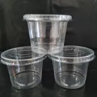 Gelas Plastik Cup puding jelly 100ml | Cup Saos / jeli dan tutup 50pcs