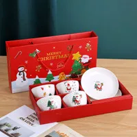 Christmas Gift Bowl Plate set Hadiah Natal 4 Mangkok Piring keramik