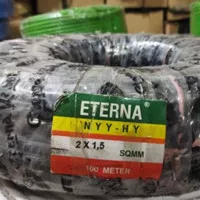 kabel merk eterna NYYHY 2x1,5 100m,serabut warna hitam 100meter