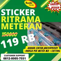 CETAK STICKER RITRAMA METERAN | CETAK STICKER VINYL CUSTOM