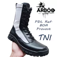 Sepatu PDL Boots TNI PM Polisi Militer Safety Ujung Besi Kulit ASLI