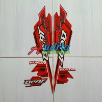 Sticker Striping Motor Honda Beat 2008 Merah