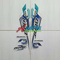 Sticker Striping Motor Honda Beat 2008 Putih-Biru