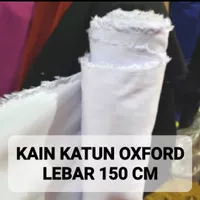 bahan kain OXFORD PUTIH polos meteran lebar 150 cm seragam sekolah ker