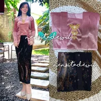 Kebaya Kutubaru + Rok Plisket / Model Saskia, Nuansa Rosegold