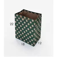 paper bag POLKADOT paperbag motif R5 ukuran 18x22 tas kertas