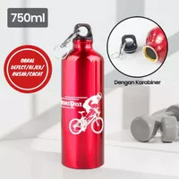 Botol Minum Olahraga Aluminium 750ml Dengan Karabiner - H2GO