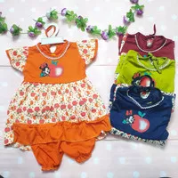 dress bayi perempuan usia 0-12 bulan / dress bayi lucu motif mickey