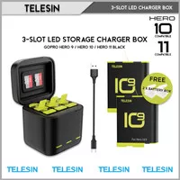 TELESIN 3in1 Charger Box LED Storage Batteries GoPro HERO 11 / 10 / 9