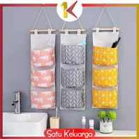 SK-C733 Pouch Gantung 3 Sekat Multifungsi Bahan Kain Kanvas Motif