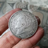 Koin perak Belanda jadul, Wilhelmina 2,5 gulden 1930.