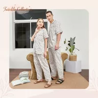 Baju Tidur Couple Set Piyama Pria Wanita Katun Jepang GREET K-496 PPK