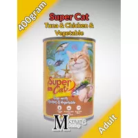 Super Cat Tuna Chicken Vegetable 400gram Supercat Makanan Kucing Basah