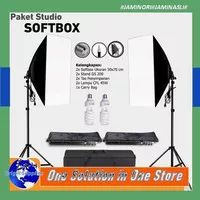 Paket Studio Foto Light Stand 2M + Singel Socket E27 + Softbox + Tas