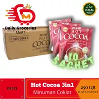 Minuman Coklat Bubuk DELFI Hot Cocoa Cokelat - Chocolate Drink 10Pcs