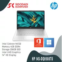 HP 14s dq0508TU Celeron N4120 4GB 256GB SSD W11 Home + OHS