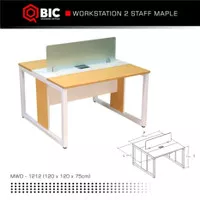 Meja workstation 2 staff meja kantor QBIC MWD 1212 kaki metal