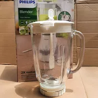 SET GELAS BLENDER PHILIPS HR 2116 HR 2071 KACA ORI