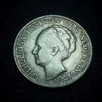 koin perak kuno wilhelmina 1 gulden belanda